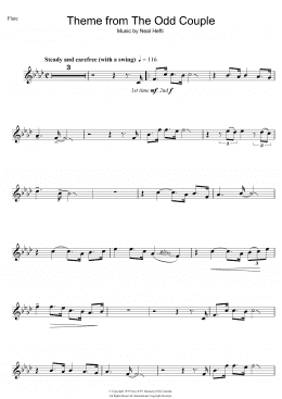 page one of Theme from The Odd Couple (Flute Solo)