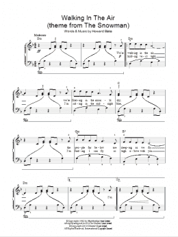 page one of Walking In The Air (theme from The Snowman) (Easy Piano)