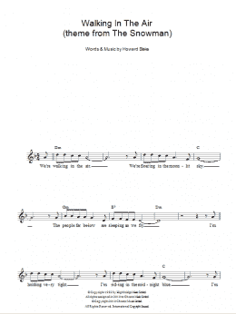 page one of Walking In The Air (theme from The Snowman) (Lead Sheet / Fake Book)