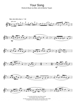 page one of Your Song (Tenor Sax Solo)