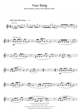 page one of Your Song (Flute Solo)