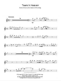 page one of Tears In Heaven (Lead Sheet / Fake Book)
