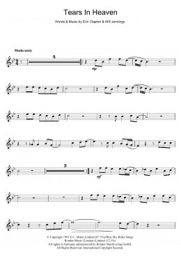 page one of Tears In Heaven (Clarinet Solo)