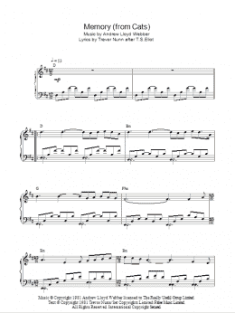 page one of Memory (from Cats) (Piano Solo)
