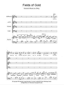 page one of Fields Of Gold (SATB Choir)