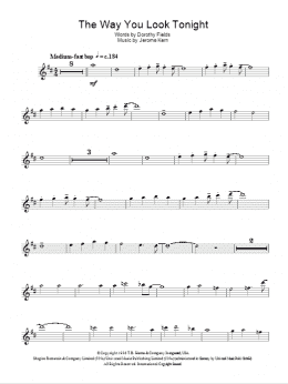 page one of The Way You Look Tonight (Lead Sheet / Fake Book)