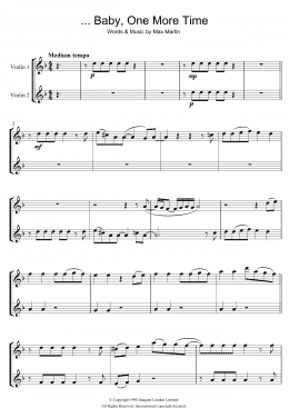 page one of ...Baby One More Time (Violin Duet)
