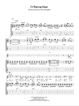 page one of I'll Remember (Guitar Tab)