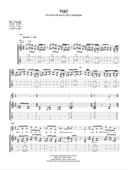 page one of Hail (Guitar Tab)