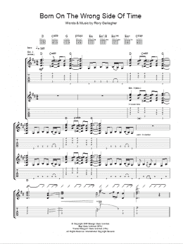 page one of Born On The Wrong Side Of Time (Guitar Tab)