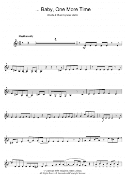 page one of ...Baby One More Time (Clarinet Solo)
