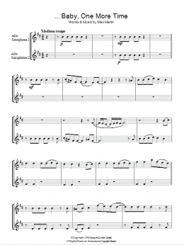page one of ...Baby One More Time (Lead Sheet / Fake Book)