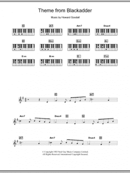 page one of Theme From Blackadder (Piano Chords/Lyrics)
