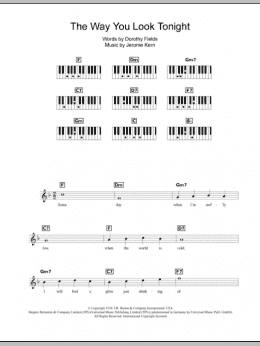 page one of The Way You Look Tonight (Piano Chords/Lyrics)
