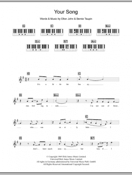 page one of Your Song (Piano Chords/Lyrics)