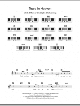 page one of Tears In Heaven (Piano Chords/Lyrics)