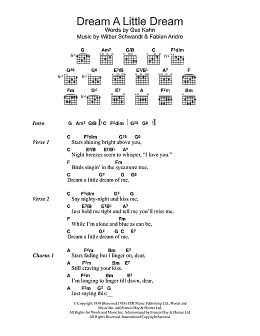 page one of Dream A Little Dream Of Me (Guitar Chords/Lyrics)