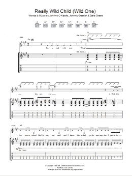 page one of Real Wild Child (Wild One) (Guitar Tab)