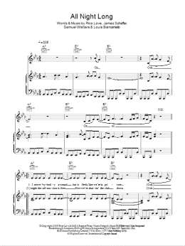 page one of All Night Long (Piano, Vocal & Guitar Chords)
