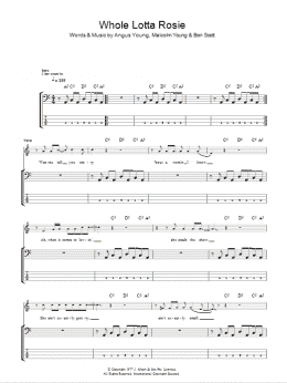 page one of Whole Lotta Rosie (Bass Guitar Tab)