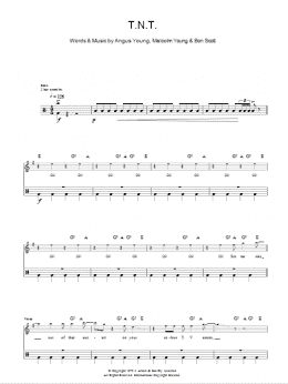 page one of T.N.T. (Drums) (Lead Sheet / Fake Book)