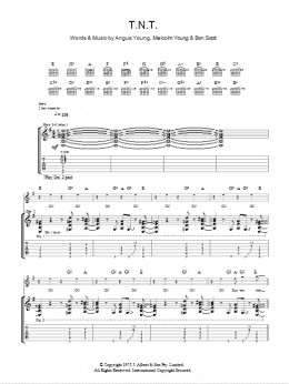 page one of T.N.T. (Guitar Tab)