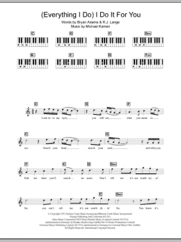 page one of (Everything I Do) I Do It For You (Piano Chords/Lyrics)