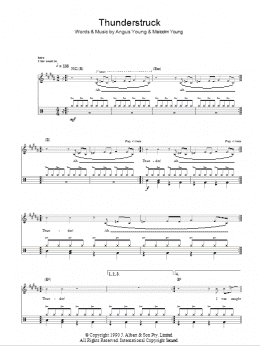page one of Thunderstruck (Drums)