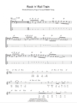page one of Rock 'N' Roll Train (Bass Guitar Tab)