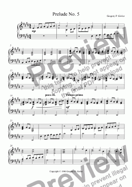 page one of Prelude No. 5