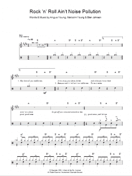 page one of Rock And Roll Ain't Noise Pollution (Drums) (Lead Sheet / Fake Book)