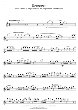 page one of Evergreen (Flute Solo)