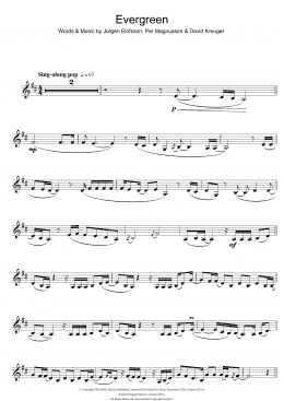 page one of Evergreen (Clarinet Solo)