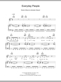 page one of Everyday People (Piano, Vocal & Guitar Chords)