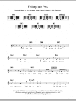 page one of Falling Into You (Piano Chords/Lyrics)