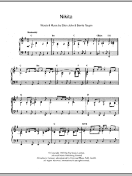 page one of Nikita (Piano Solo)