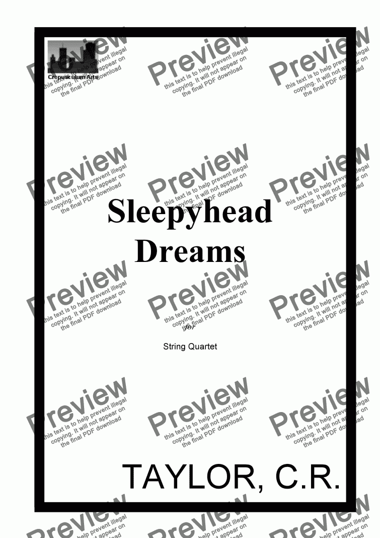 page one of Sleepyhead Dreams (mvt I)