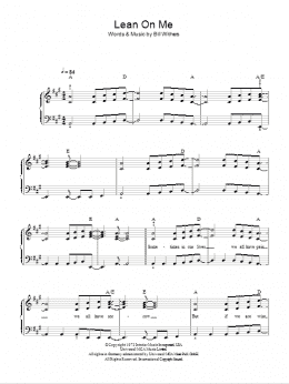 page one of Lean On Me (Easy Piano)