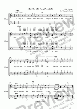 page one of I SING OF A MAIDEN