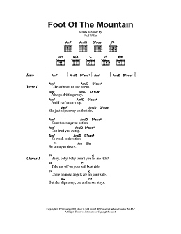 page one of Foot Of The Mountain (Guitar Chords/Lyrics)
