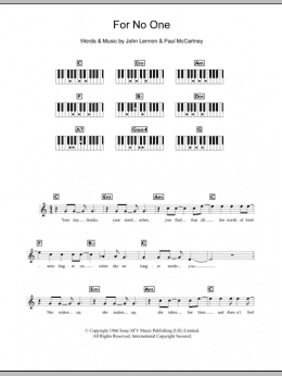 page one of For No One (Piano Chords/Lyrics)
