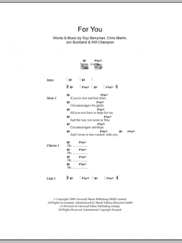 page one of For You (Guitar Chords/Lyrics)