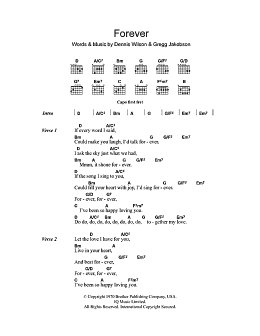 page one of Forever (Guitar Chords/Lyrics)