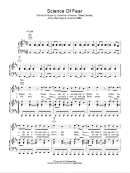 page one of Science Of Fear (Piano, Vocal & Guitar Chords)