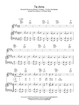 page one of Te Amo (Piano, Vocal & Guitar Chords)