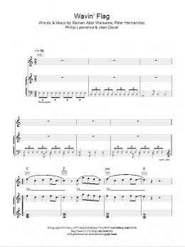 page one of Wavin' Flag (Coca-Cola Celebration Mix) (2010 FIFA World Cup Anthem) (Piano, Vocal & Guitar Chords)