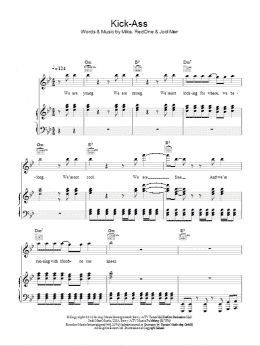 page one of Kick Ass (Piano, Vocal & Guitar Chords)