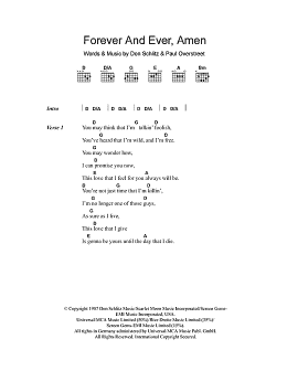 page one of Forever And Ever, Amen (Guitar Chords/Lyrics)
