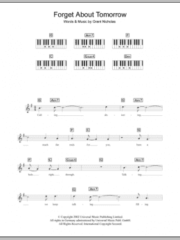 page one of Forget About Tomorrow (Piano Chords/Lyrics)