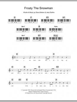 page one of Frosty The Snow Man (Piano Chords/Lyrics)